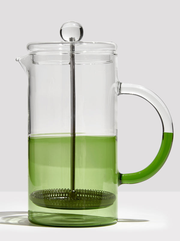 Two Tone Coffee Plunger - Clear + Green