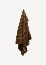 classic brown plaid throw hanging