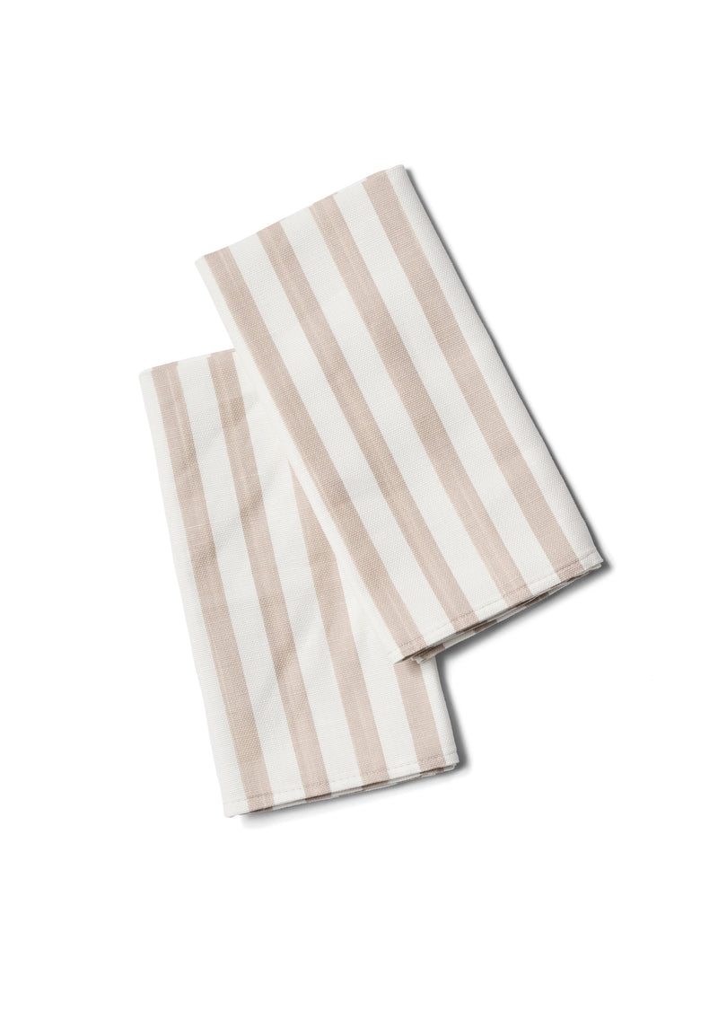 beige and cream stripe linen placemats