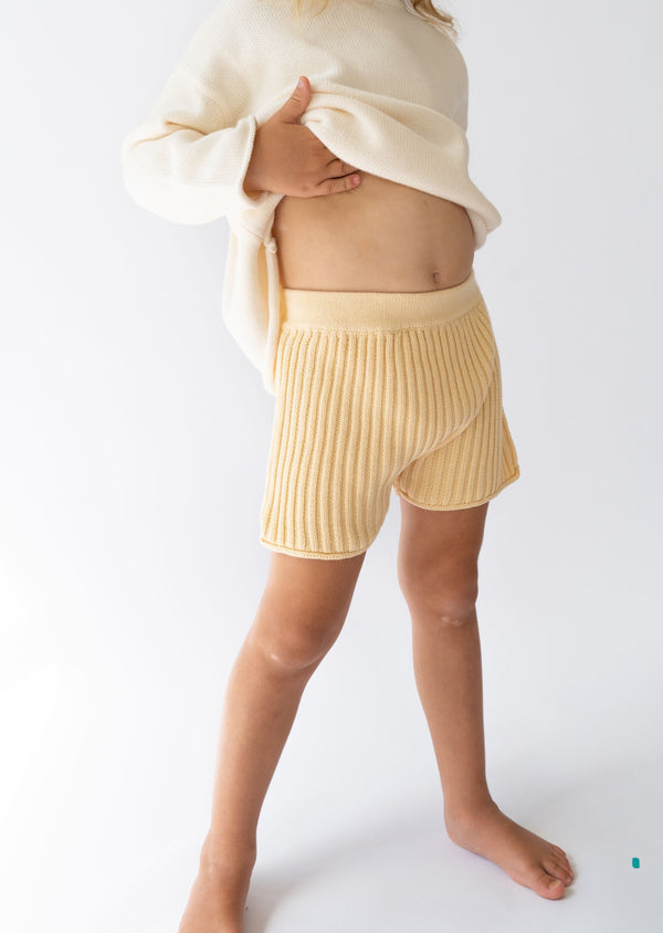 Essential Ribbed Knit Shorts - Butter